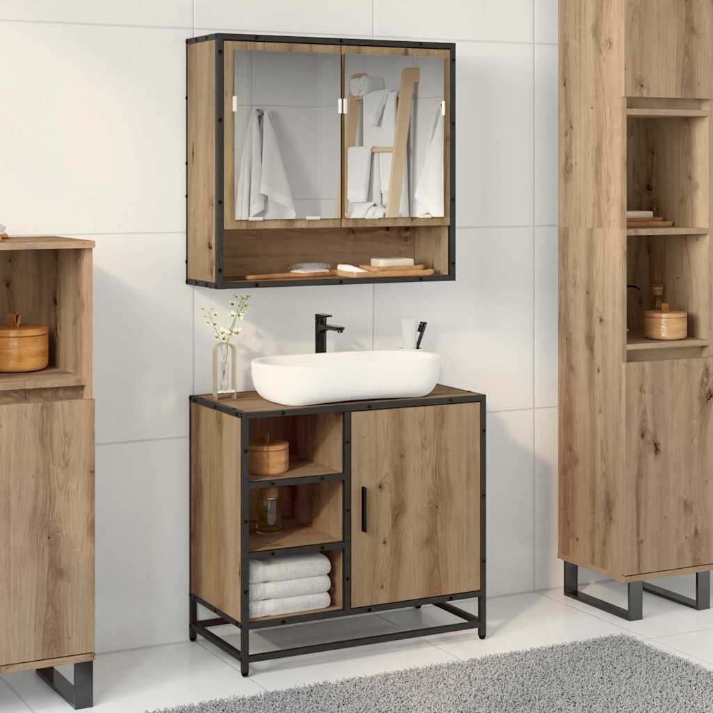 Baderomsvaskeskap artisan eik 65 x 33 x 60 cm Konstruert tre