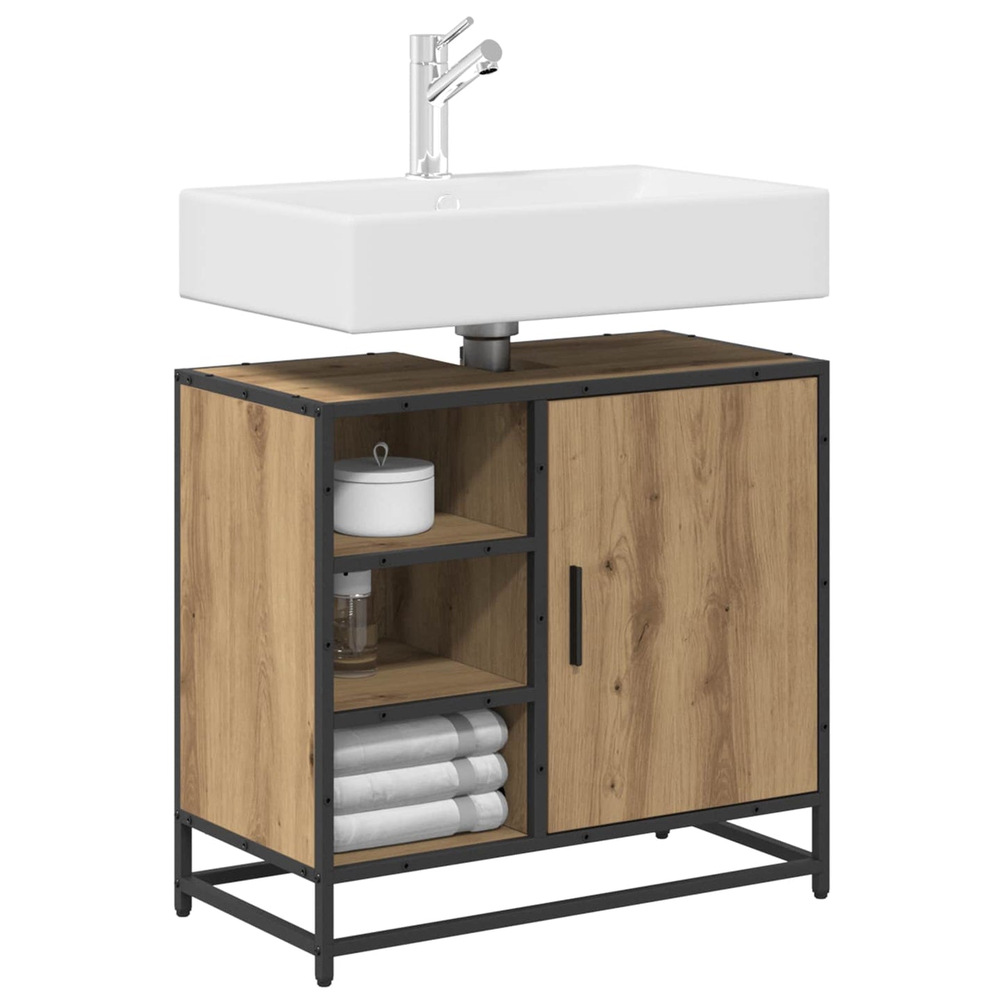 Baderomsskap med dør Artisan Eik 65 x 33 x 60 cm Konstruert tre