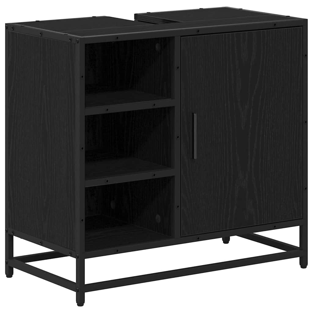 Baderomsvaskeskap Svart eik 65 x 33 x 60 cm Konstruert tre