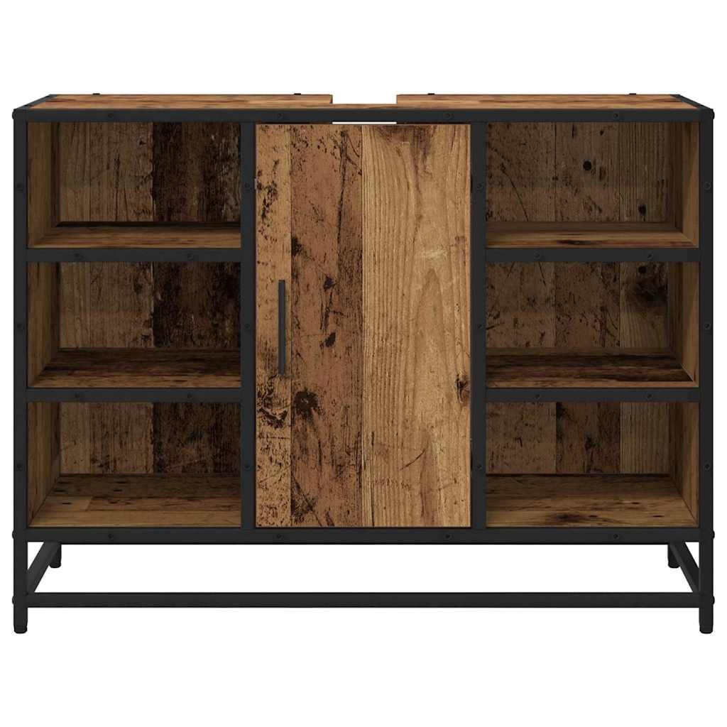 Baderomsskap med hylle Gamle tre 80 x 33 x 60 cm Konstruert tre