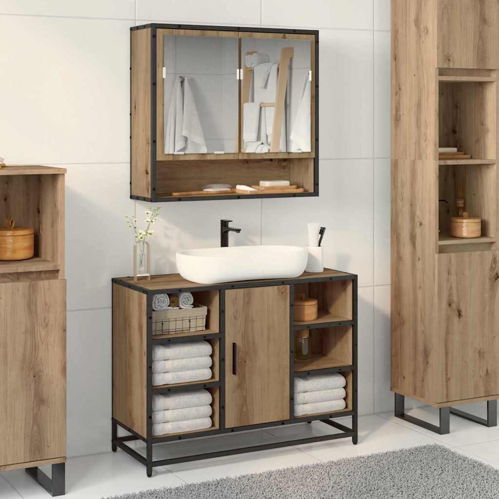Baderomsvaskeskap artisan eik 80 x 33 x 60 cm Konstruert tre