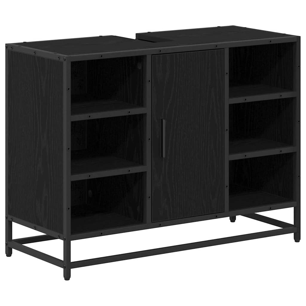 Baderomsvaskeskap Svart eik 80 x 33 x 60 cm Konstruert tre
