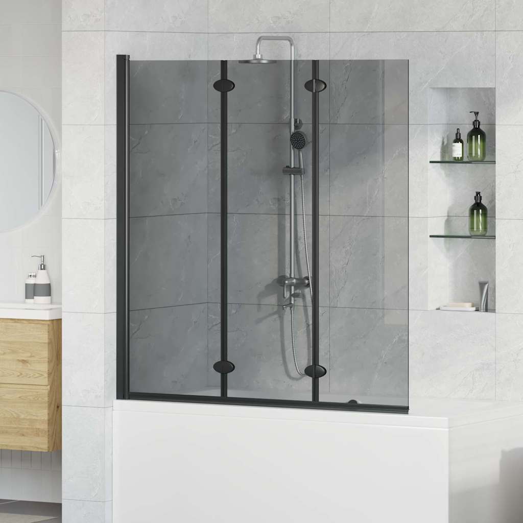 Dusjinnhegning Svart 130 x 138 cm ESG Glass og Aluminium