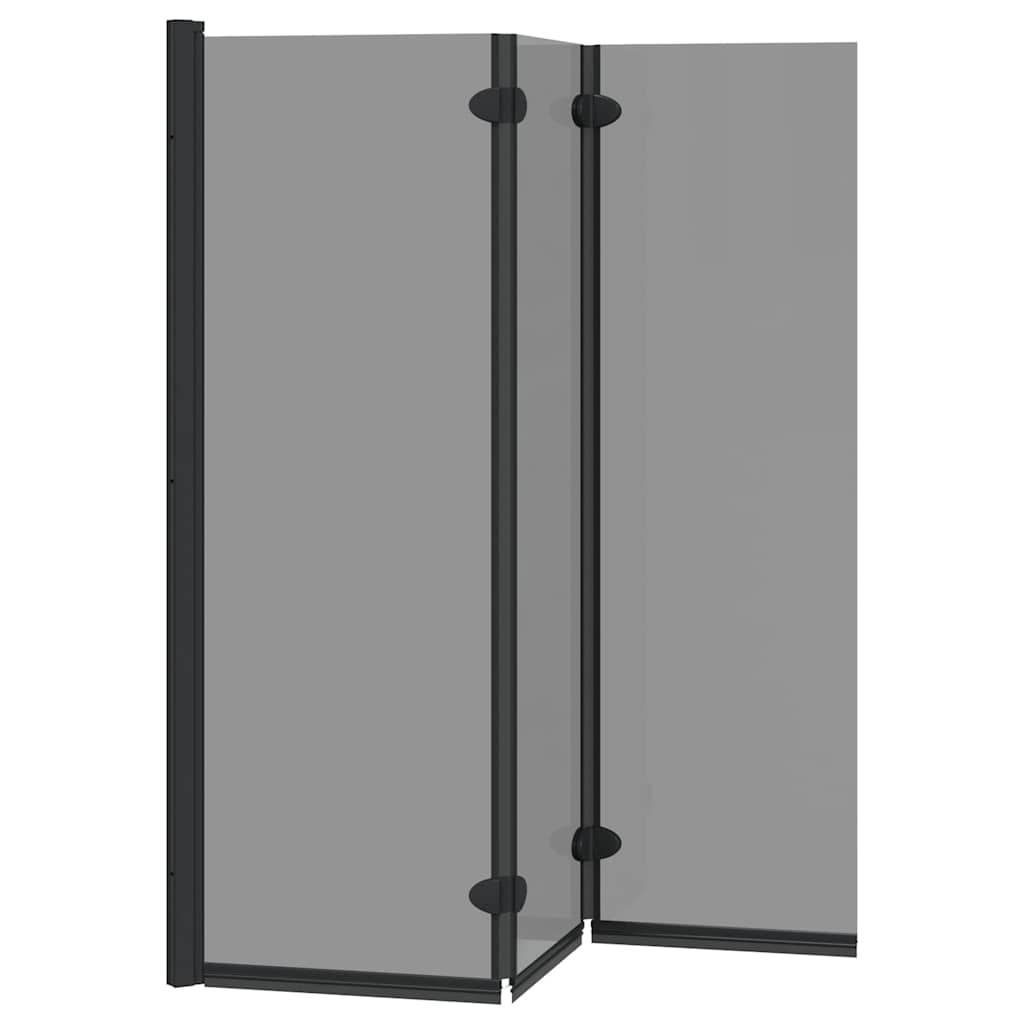 Dusjinnhegning Svart 130 x 138 cm ESG Glass og Aluminium