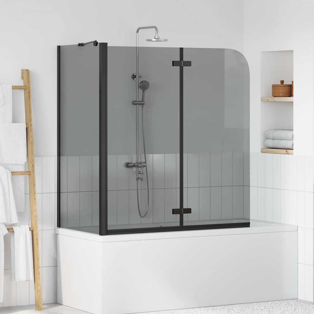 Dusjinnhegning Svart 120 x 68 x 130 cm ESG Glass og Aluminium