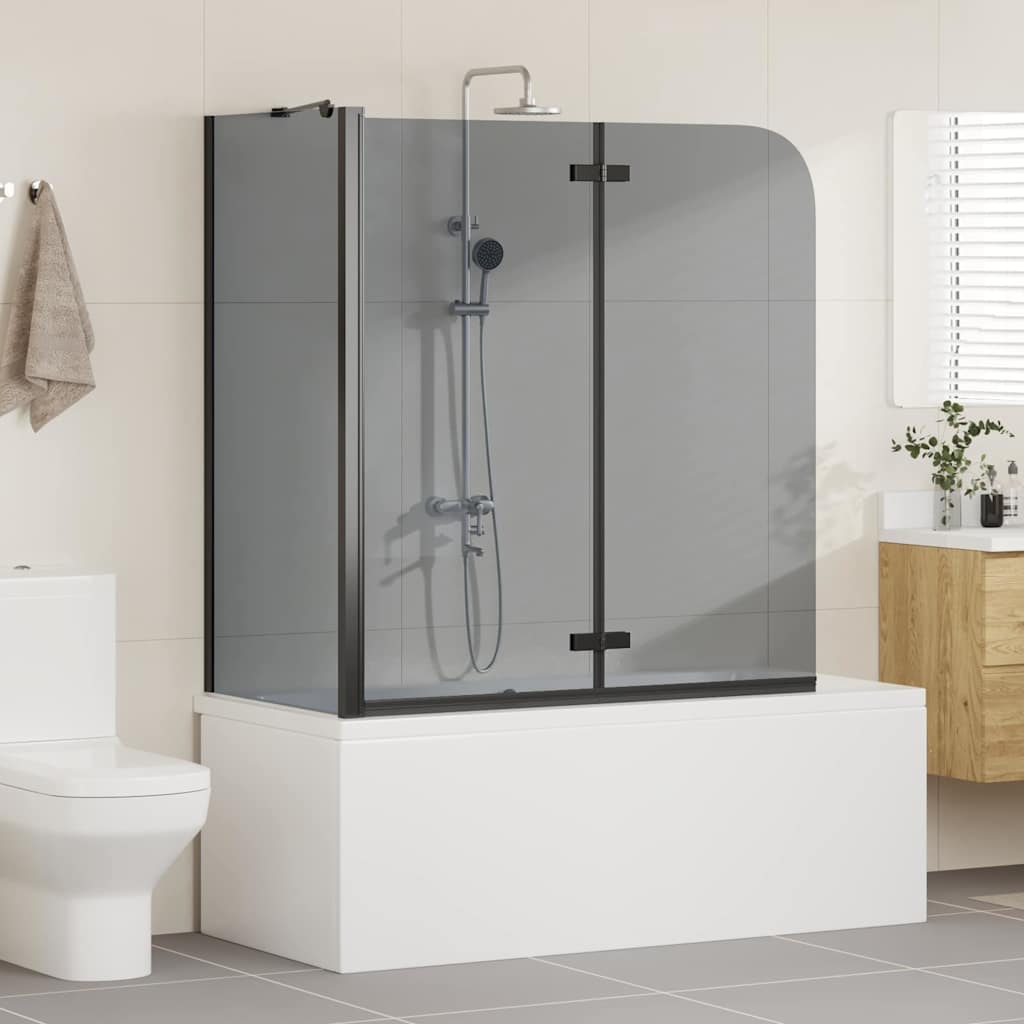 Dusjinnhegning Svart 120 x 68 x 130 cm ESG Glass og Aluminium