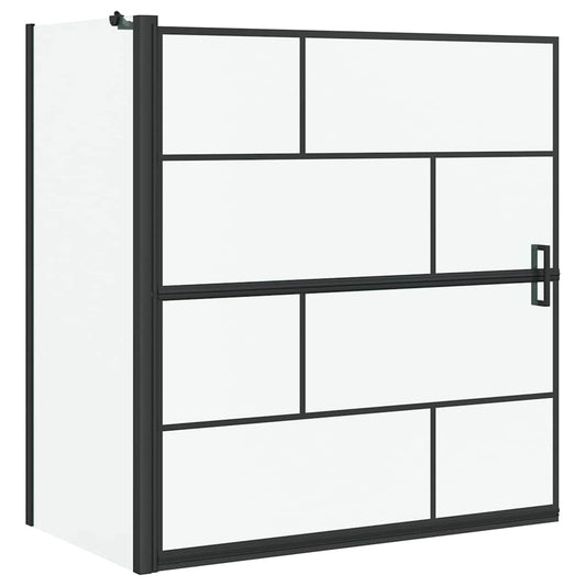 Bade dusjvegg Svart og gjennomsiktig 116 x 68 x 128 cm