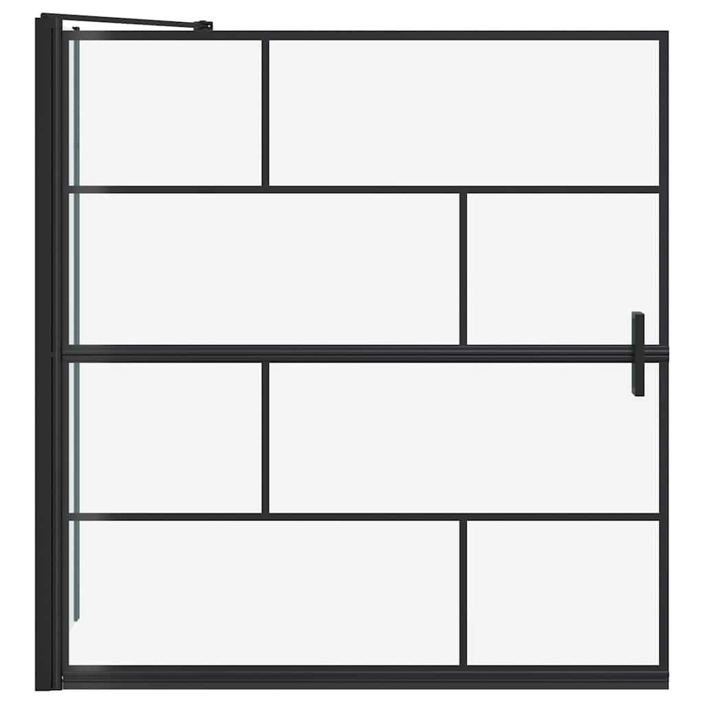 Bade dusjvegg Svart og gjennomsiktig 116 x 68 x 128 cm