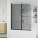 Dusjinnhegning Svart 95 x 140 cm ESG Glass og Aluminium