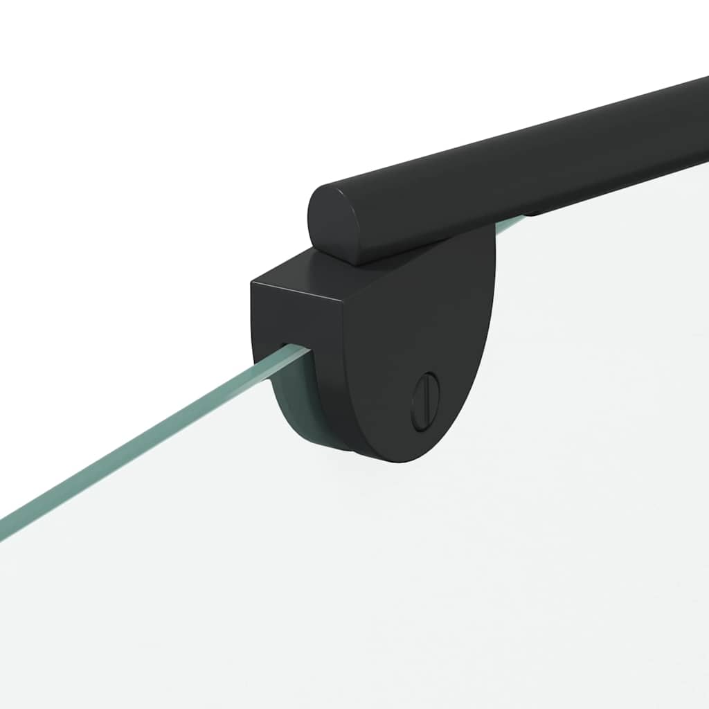 Badinnhegning Svart 120 x 67 x 129 cm Herdet Glass og Aluminium