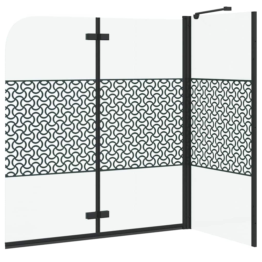 Badinnhegning Svart 120 x 67 x 129 cm Herdet Glass og Aluminium