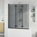 Dusjinnhegning Svart 130 x 138 cm ESG Glass og Aluminium
