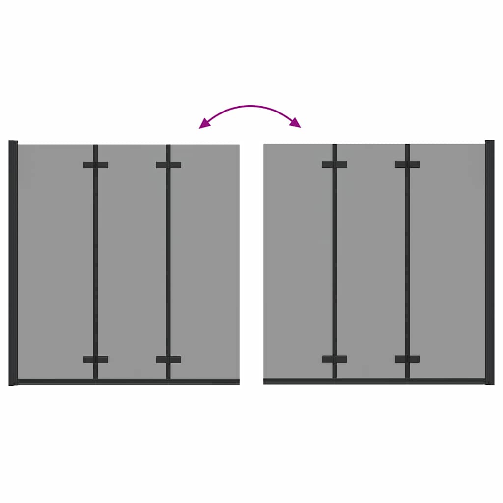 Dusjinnhegning Svart 130 x 138 cm ESG Glass og Aluminium