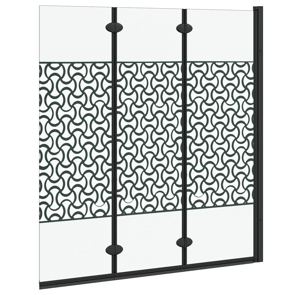 Dusjinnhegning Svart og gjennomsiktig 130 x 130 cm herdet glass