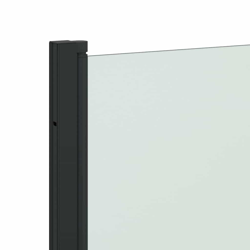 Dusjinnhegning Svart 130 x 138 cm ESG Glass og Aluminium
