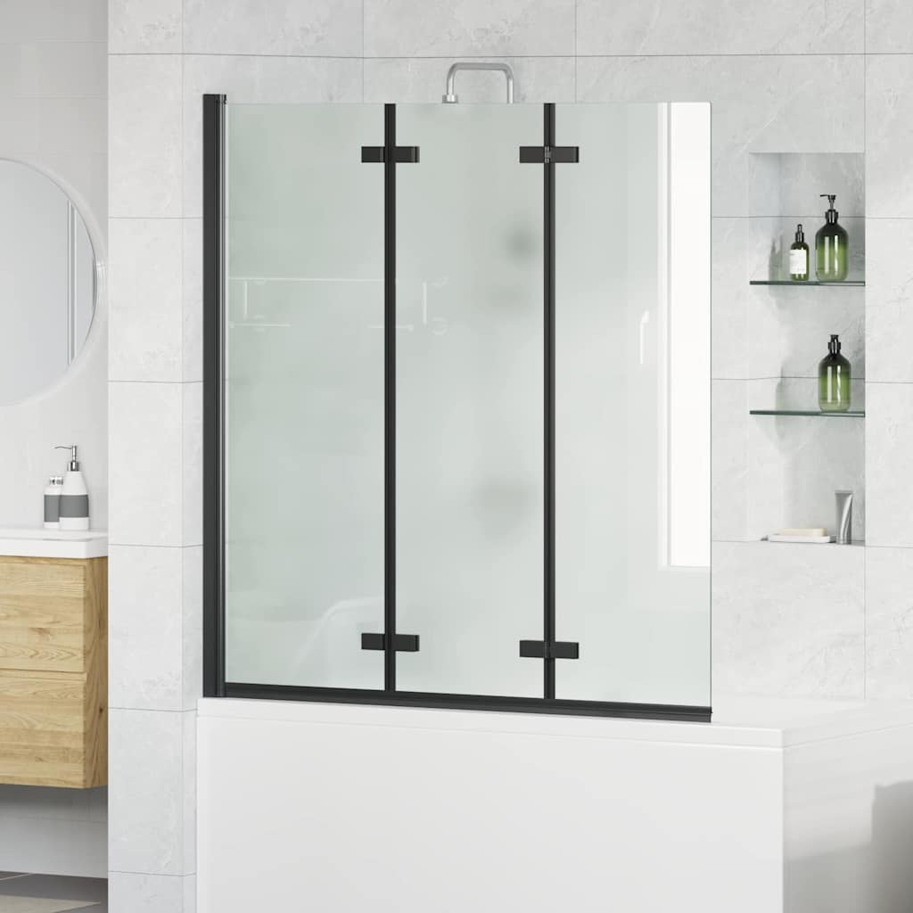 Dusjinnhegning Svart 130 x 138 cm ESG Glass og Aluminium