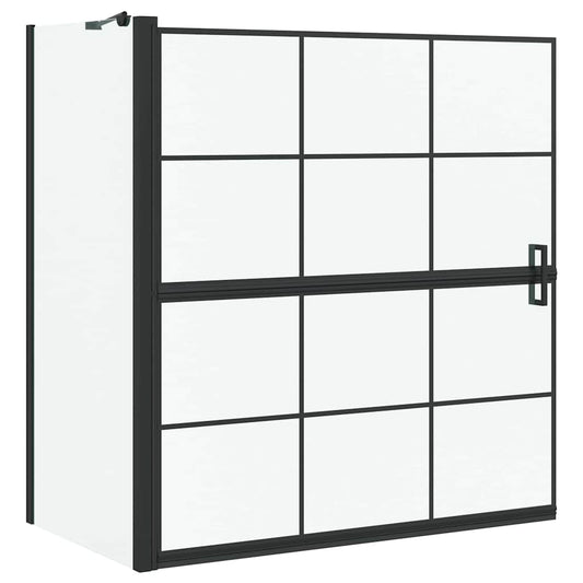 Bade dusjvegg Svart og gjennomsiktig 116 x 68 x 128 cm
