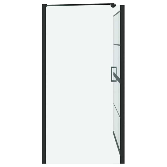 Bade dusjvegg Svart og gjennomsiktig 116 x 68 x 128 cm
