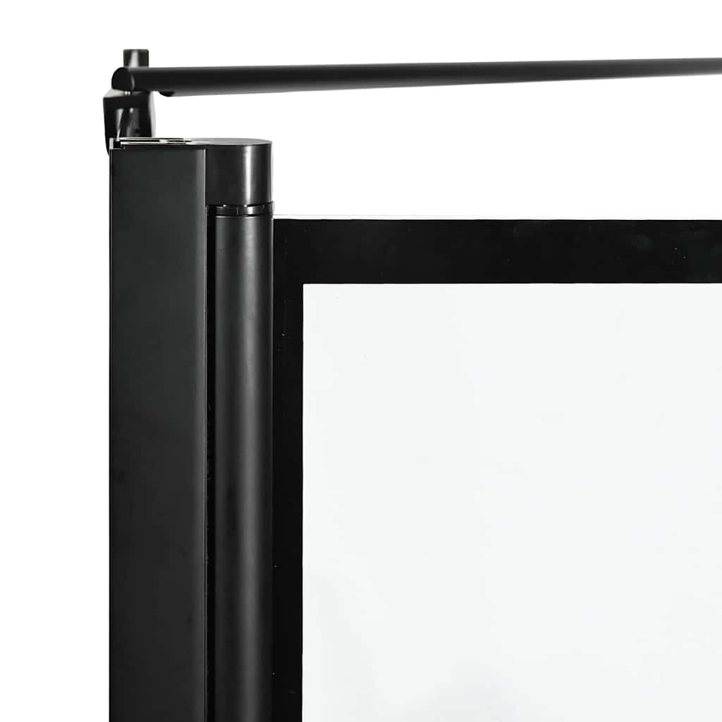 Bade dusjvegg Svart og gjennomsiktig 100 x 68 x 128 cm