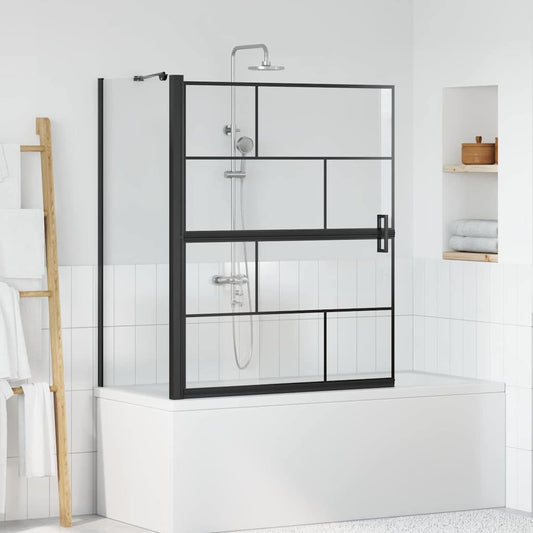 Bade dusjvegg Svart og gjennomsiktig 100 x 68 x 128 cm