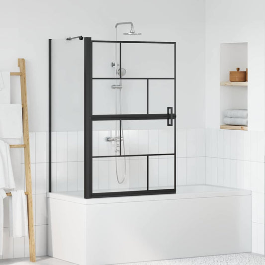 Bade dusjvegg Svart og gjennomsiktig 80 x 68 x 128 cm