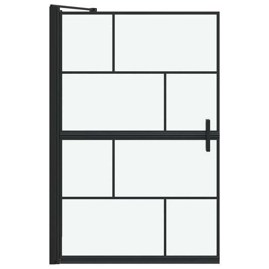 Bade dusjvegg Svart og gjennomsiktig 80 x 68 x 128 cm