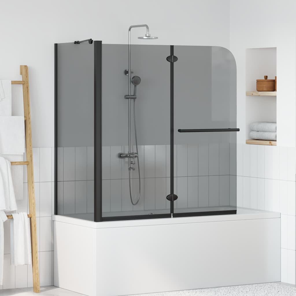 Bi-Folding Dusjinnhegning Mørk Transparent 120 x 67 x 129 cm