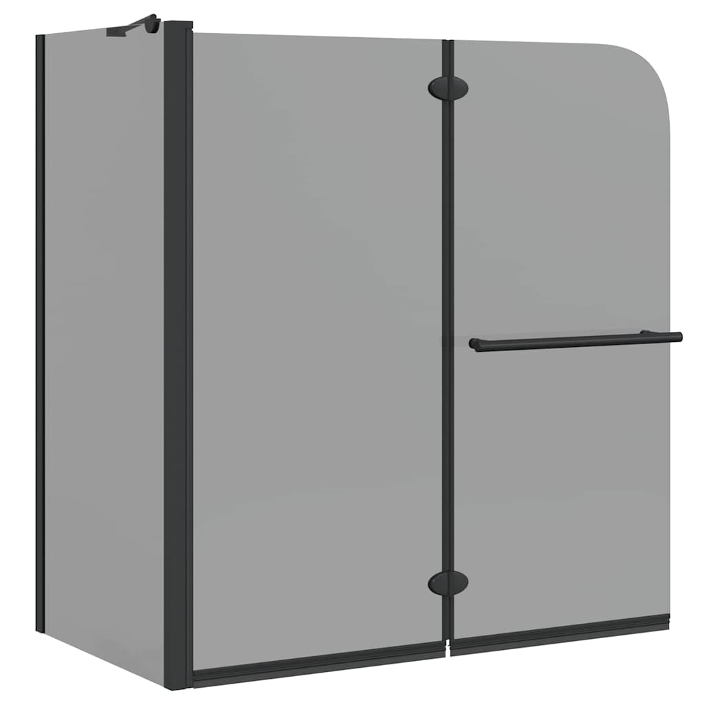 Bi-Folding Dusjinnhegning Mørk Transparent 120 x 67 x 129 cm