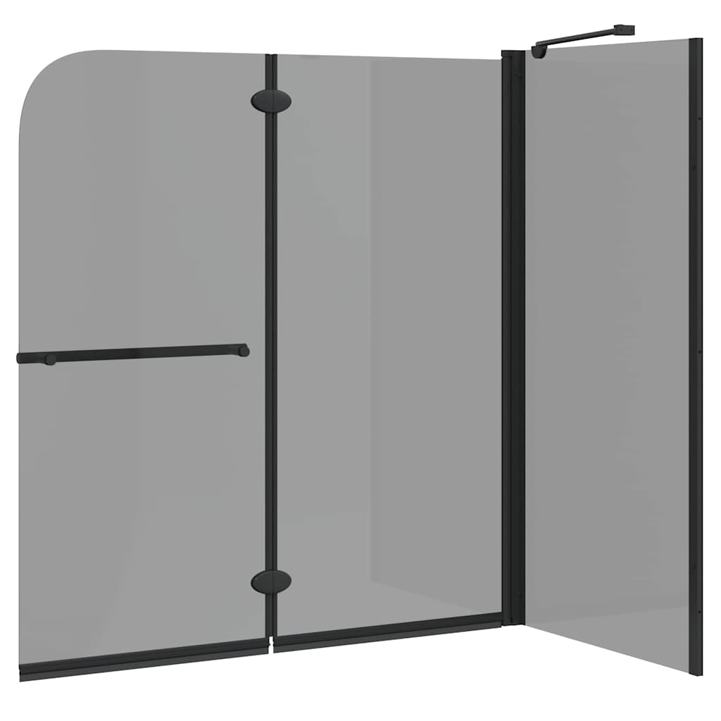 Bi-Folding Dusjinnhegning Mørk Transparent 120 x 67 x 129 cm