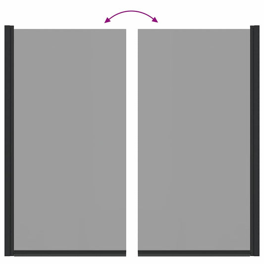 Bade dusjvegg Svart 68 x 130 cm Herdet glass