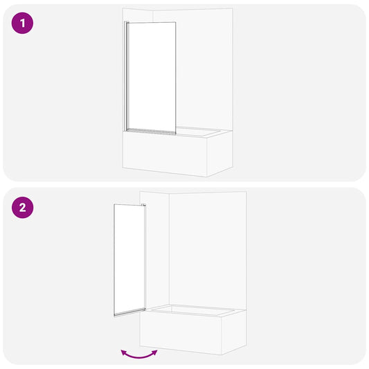 Bade dusjvegg Svart 68 x 130 cm Herdet glass