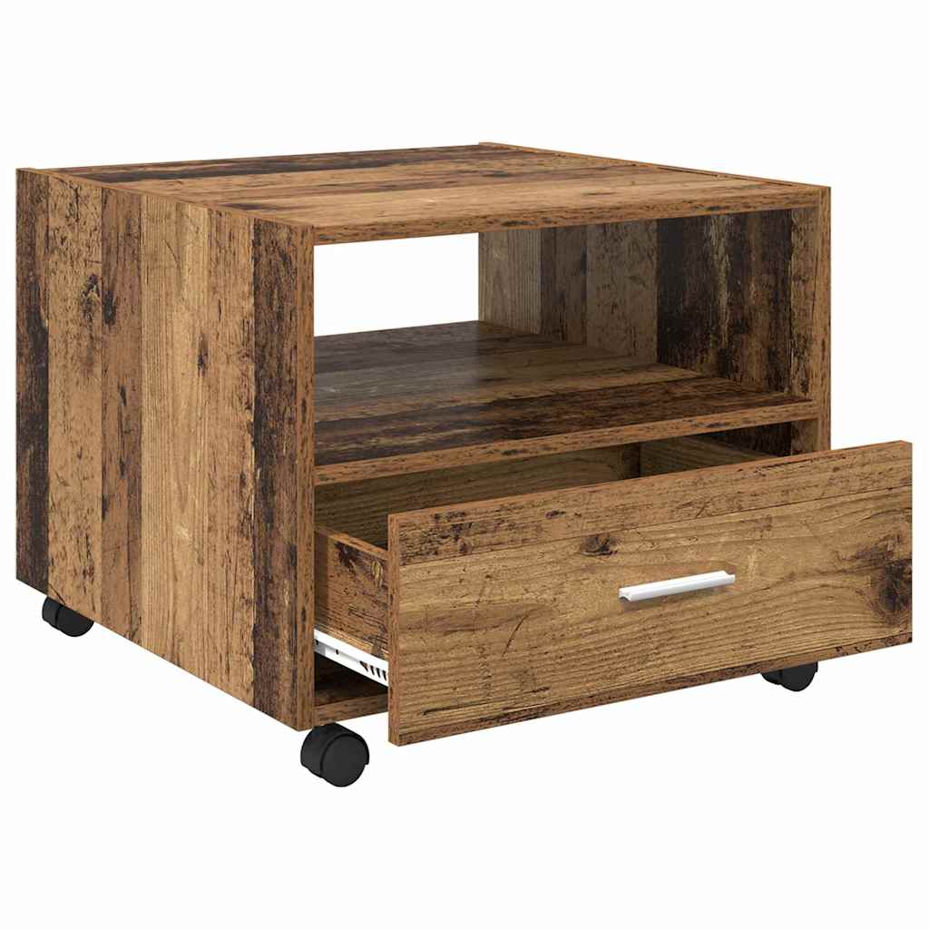 Kaffebord med skuff Gamle tre 55 x 55 x 45cm Konstruert tre