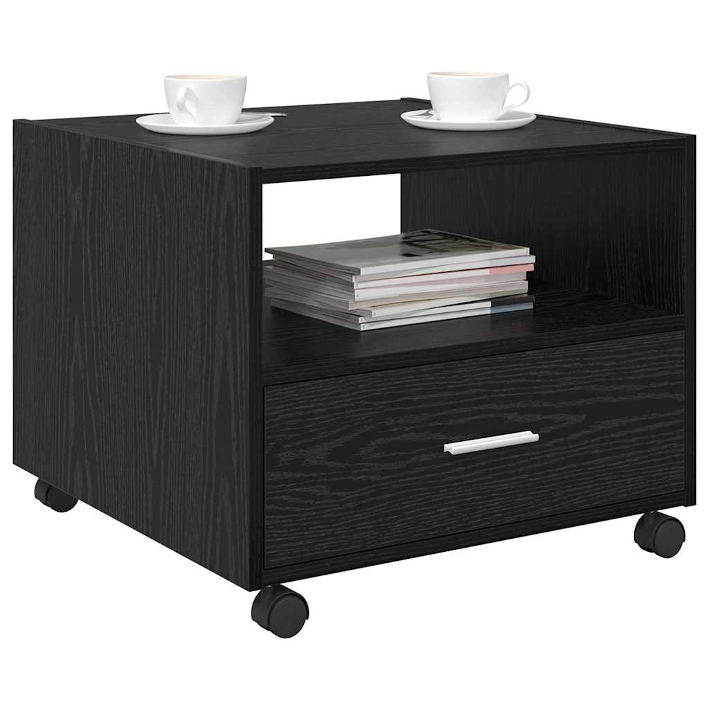 Kaffebord med skuff Svart Eik 55 x 55 x 45cm Konstruert tre