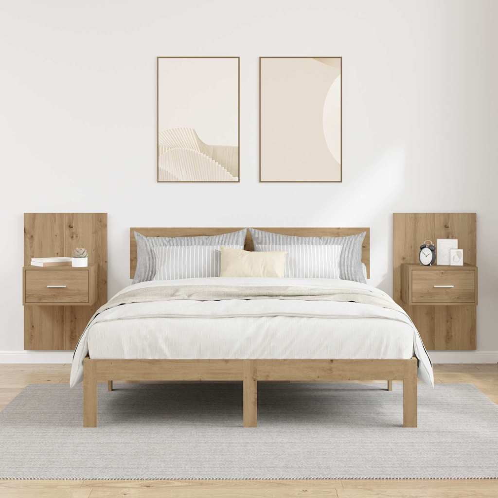 Nattbordskap 2 stk. Artisan Eik 50 x 32,5 x 80cm Konstruert tre