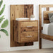 Vegghengt nattbord 2 pcs Gamle tre 48,5 x 32,5 x 80 cm