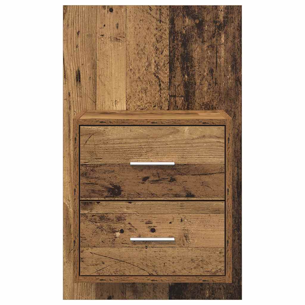 Vegghengt nattbord 2 pcs Gamle tre 48,5 x 32,5 x 80 cm