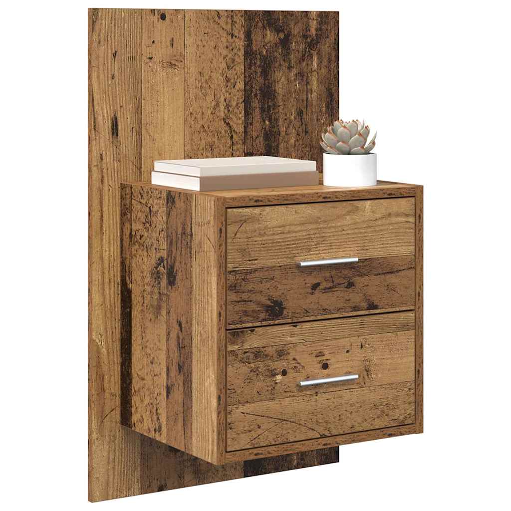 Vegghengt nattbord 2 pcs Gamle tre 48,5 x 32,5 x 80 cm