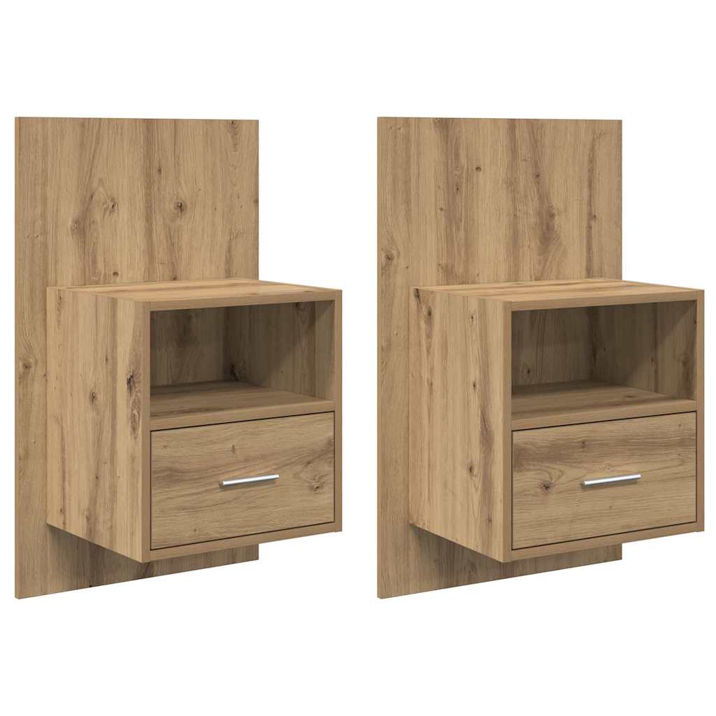 Nattbordskap 2 stk. Artisan Eik 50 x 32,5 x 80cm Konstruert tre