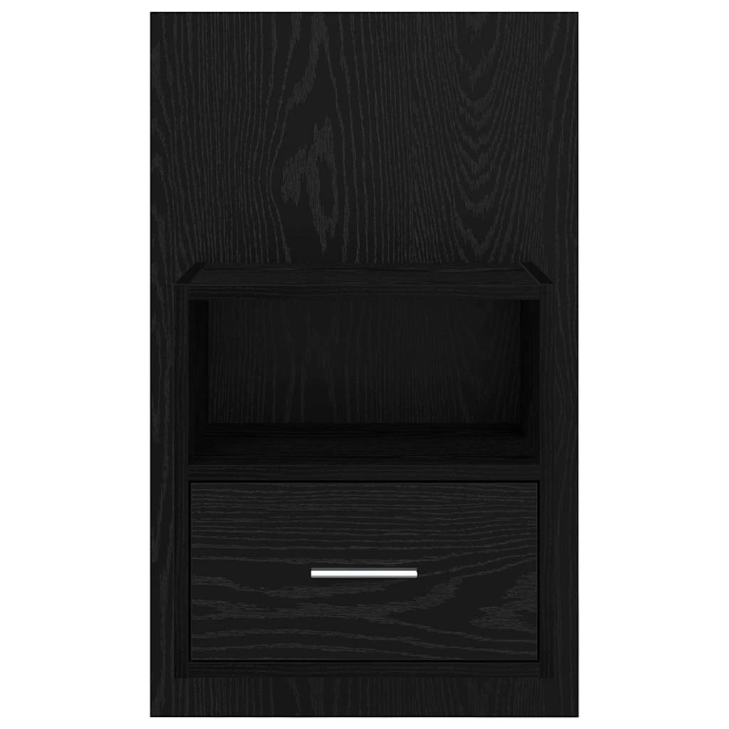 Nattbordskap 2 pcs Svart Eik 50 x 32,5 x 80cm Konstruert tre