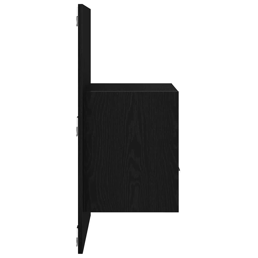 Nattbordskap 2 pcs Svart Eik 50 x 32,5 x 80cm Konstruert tre