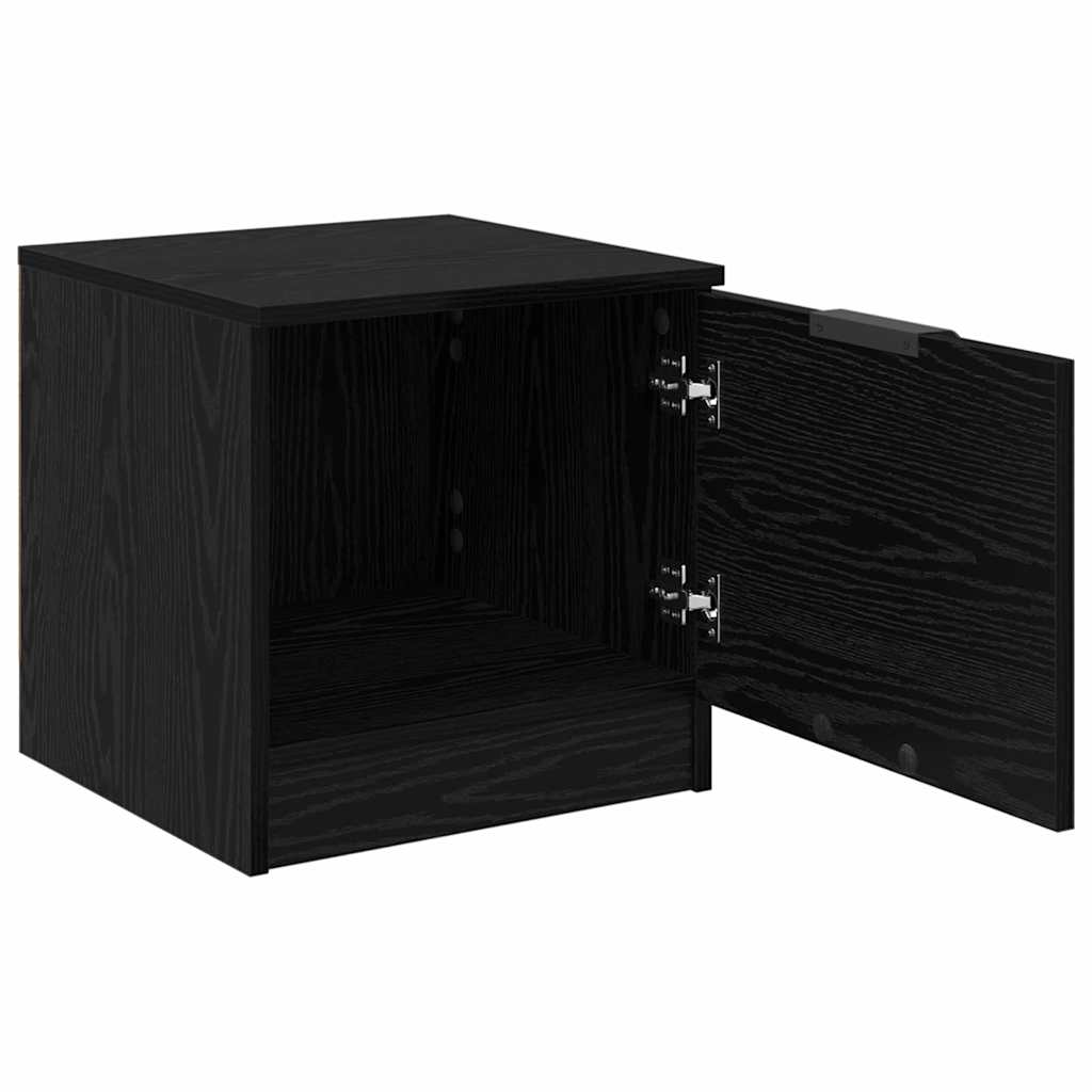Sengeskap 2 pcs Svart Eik 40 x 39 x 40cm Konstruert tre