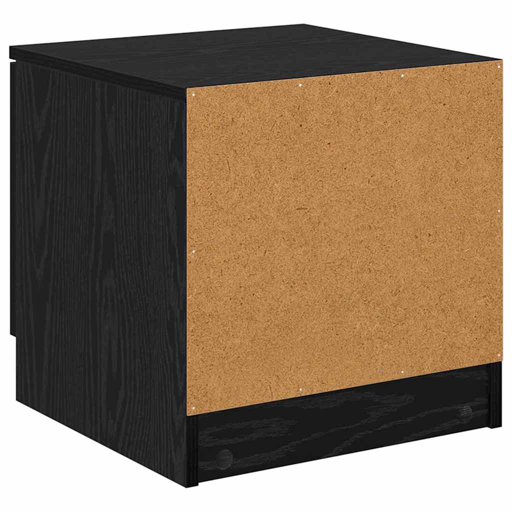 Sengeskap 2 pcs Svart Eik 40 x 39 x 40cm Konstruert tre