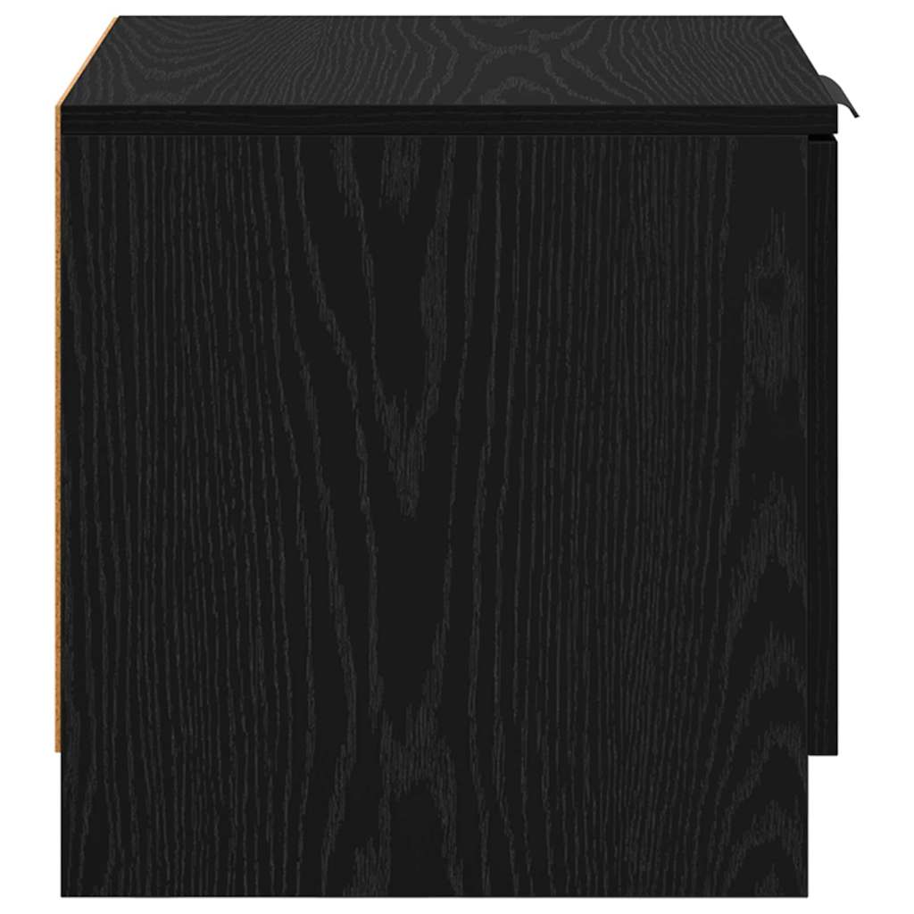 Sengeskap 2 pcs Svart Eik 40 x 39 x 40cm Konstruert tre