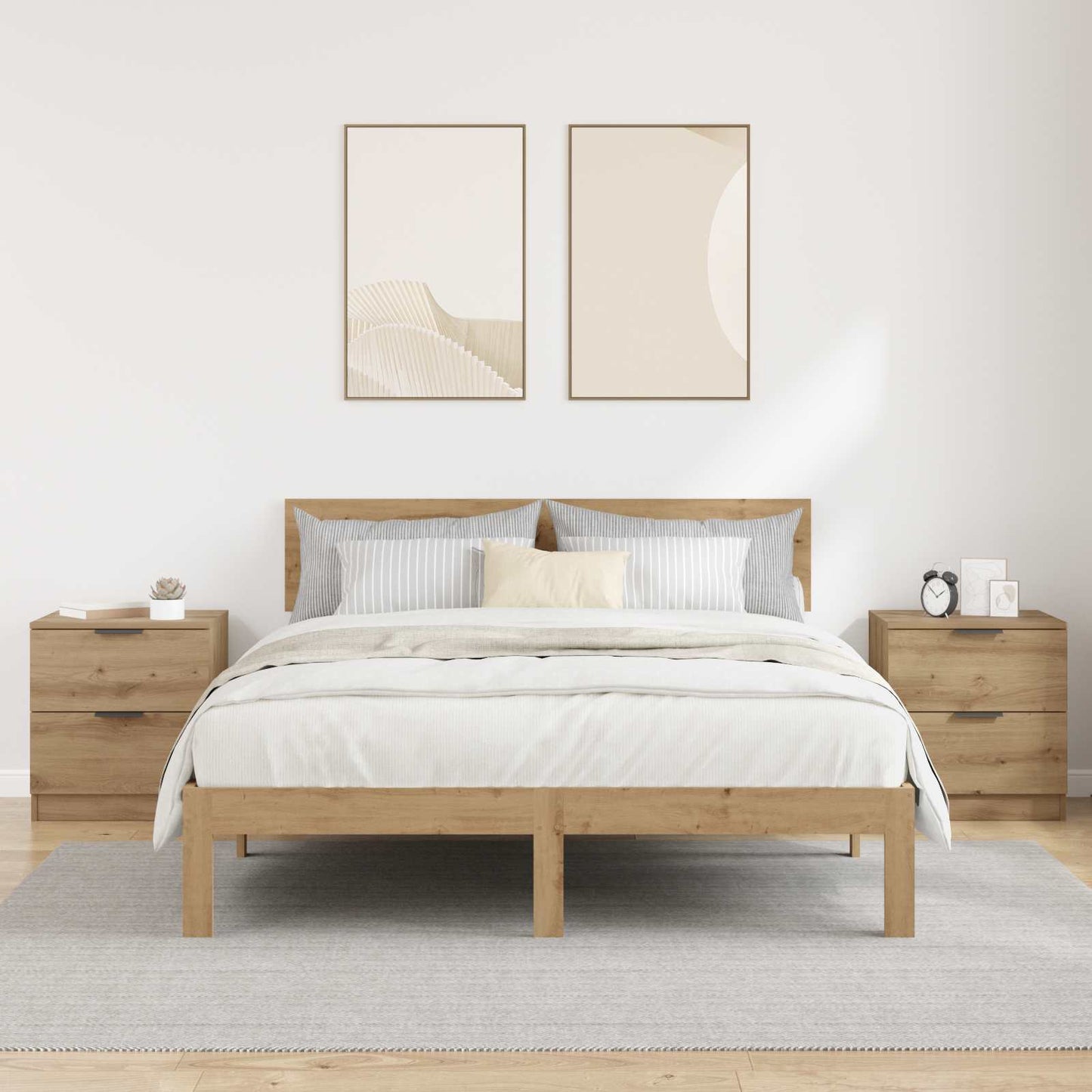Nattbordskap 2 stk. Artisan Eik 45 x 39 x 50 cm Konstruert tre
