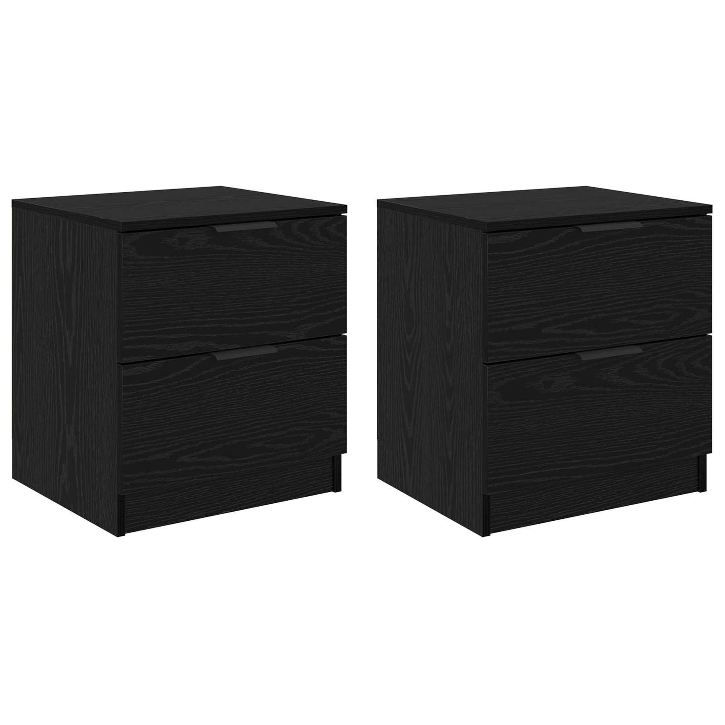 Nattbordskap 2 pcs Svart Eik 45 x 39 x 50 cm Konstruert tre