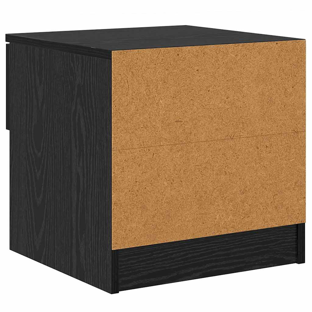 Sengeskap 2 pcs Svart Eik 40 x 39 x 40cm Konstruert tre