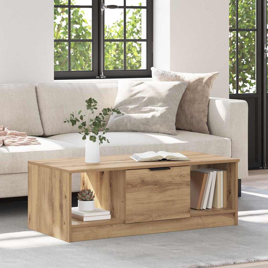 Kaffebord med skuff Artisan Eik 102 x 50 x 36cm Konstruert tre