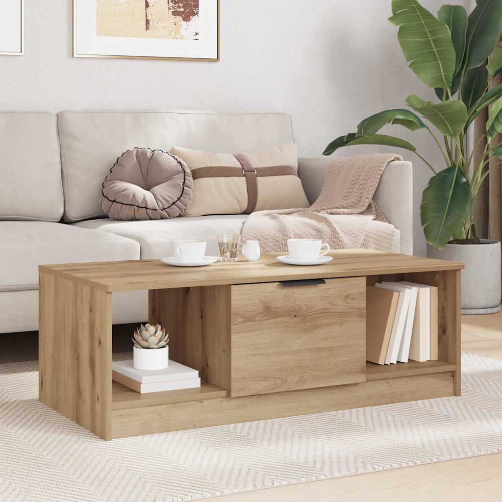 Kaffebord med skuff Artisan Eik 102 x 50 x 36cm Konstruert tre