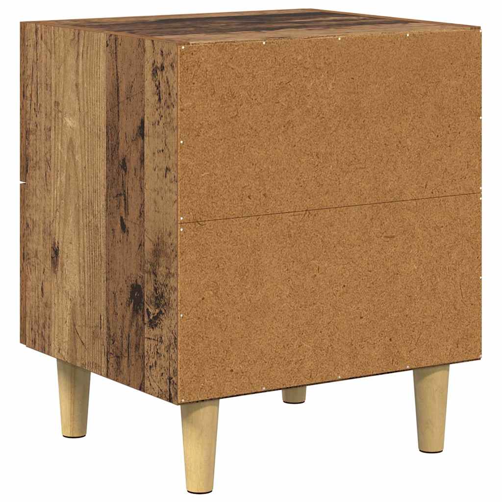 Sengeskap 2 pcs Gammelt tre 40 x 35 x 47.5cm Konstruert tre