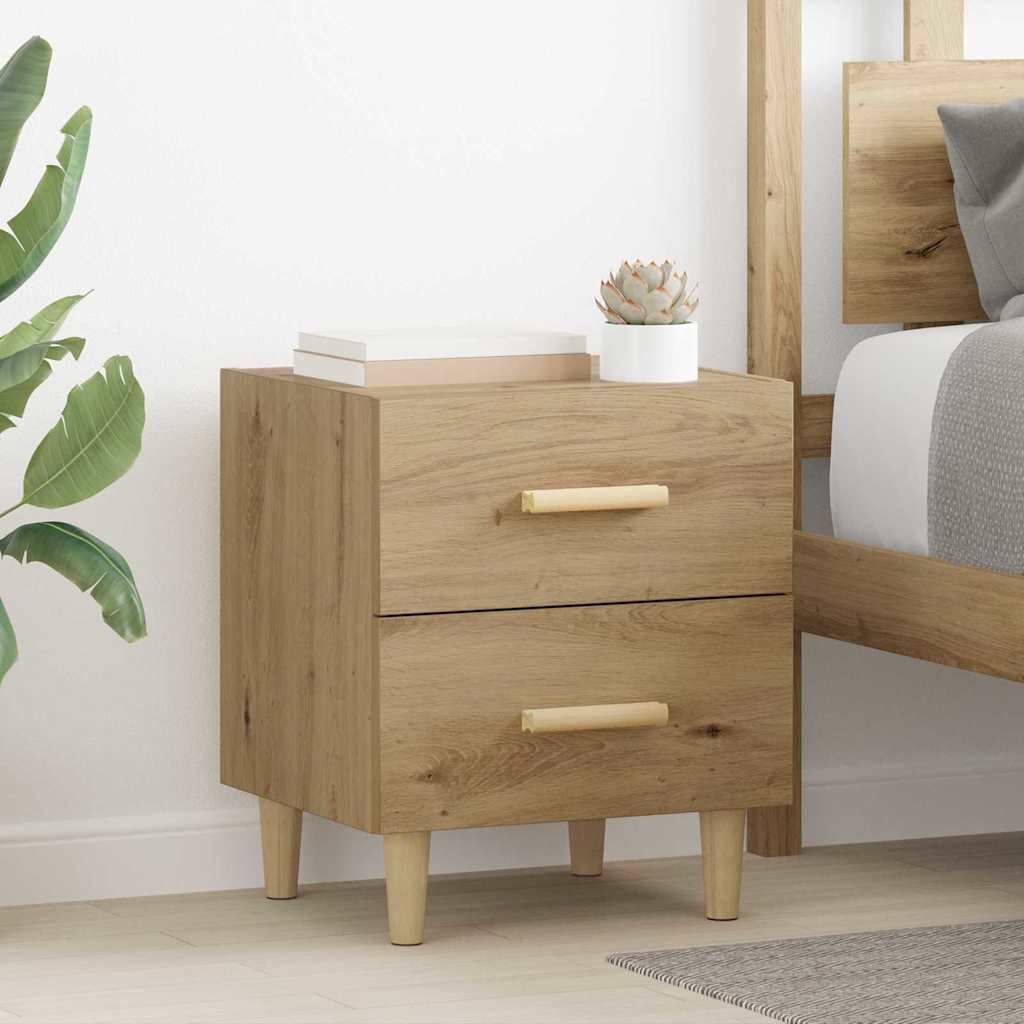Sengeskap med skuff Artisan Eik 40 x 35 x 47.5cm Konstruert tre
